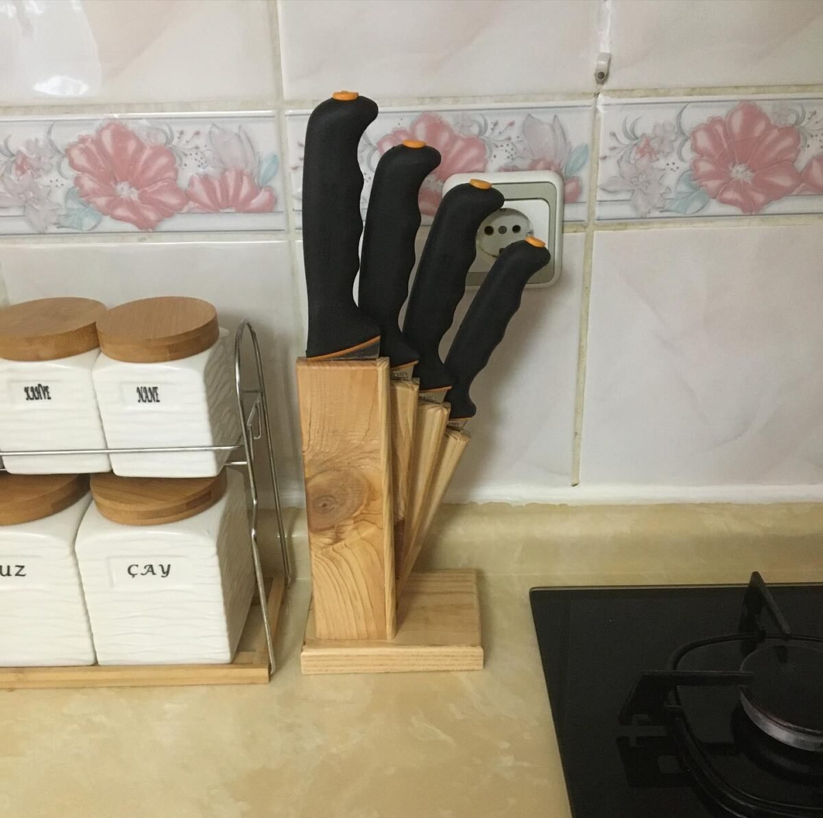 Ahşap Takozlu Platinium Seri 4'lü Bıçak Seti - Görsel 4