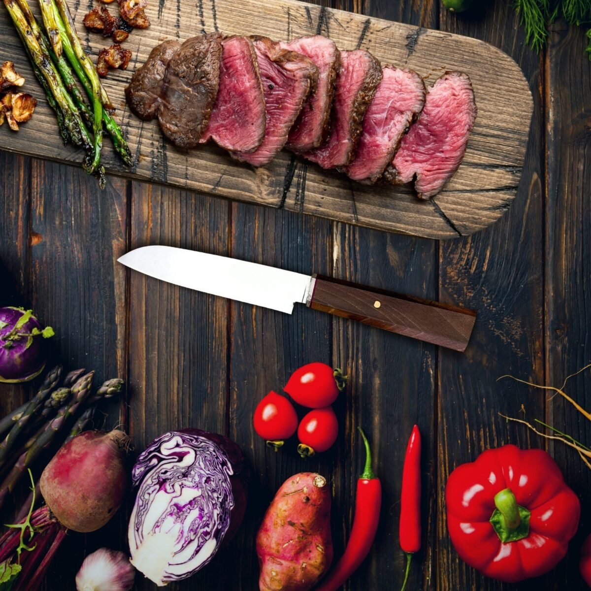 WhatsApp Image 2024-03-27 at 9.42.37 PM (1) Özel Üretim Ahşap Kabza Mutfak Bıçağı - Görsel 2