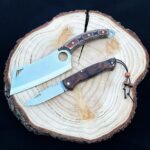 Verzalit Kabza Satır Model Şef Bıçağı - Sırttan Kilitli Yaylı Çakı