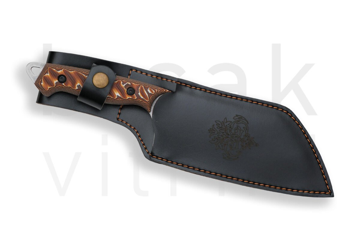 019-2 Verzalit Kabza Satır Model Şef, Kasap, Mutfak, Kamp, Piknik Bıçağı - Görsel 3