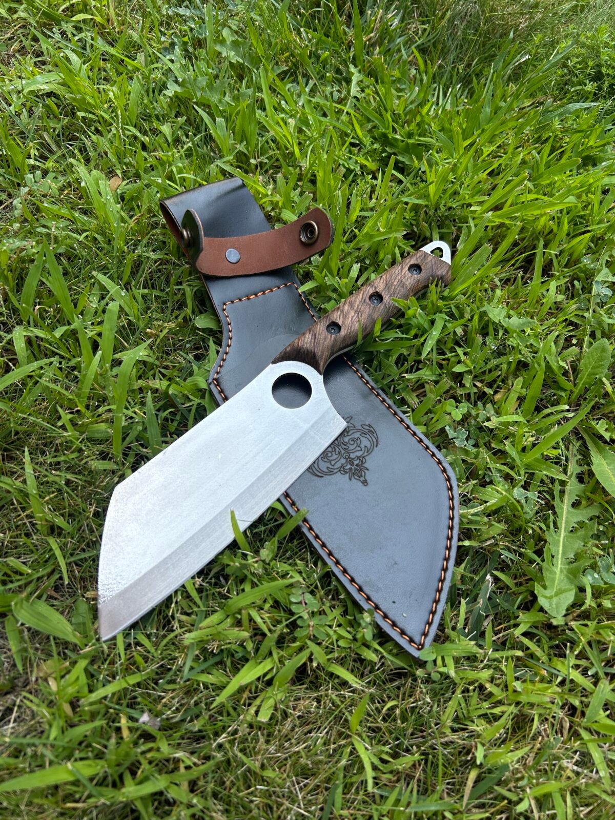 Ceviz Kabza Almazan Model Şef Bıçağı - Ceviz Kabza Satır Model Şef Bıçağı - Görsel 4