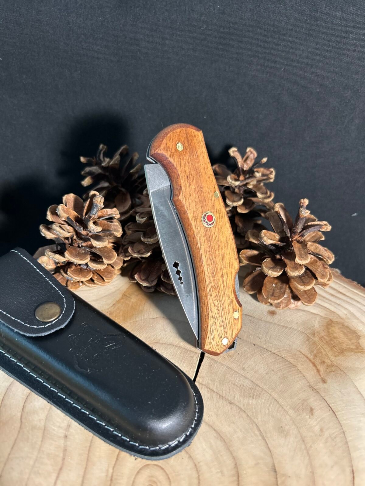 1 Sırttan Kilitli Sapelli Saplı Yaylı Kamp Çakısı, Av Çakısı, Outdoor Çakı, Katlanır Çakı - Görsel 1