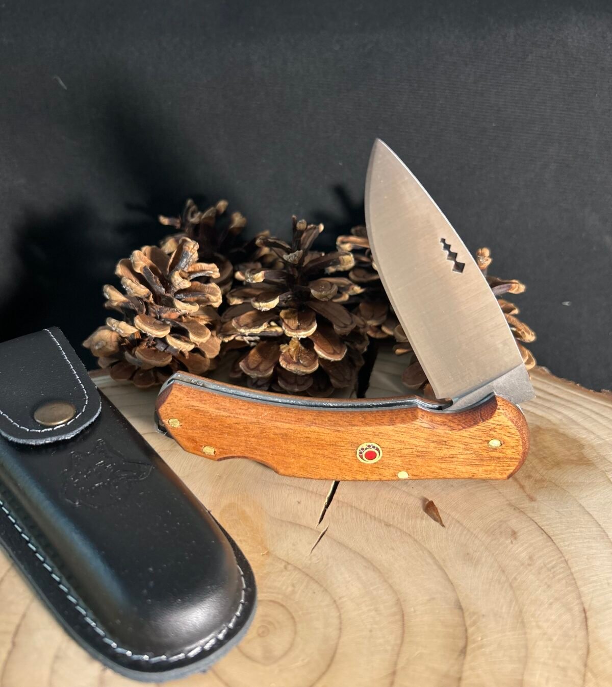 Sırttan Kilitli Sapelli Saplı Yaylı Kamp Çakısı, Av Çakısı, Outdoor Çakı, Katlanır Çakı - Görsel 2