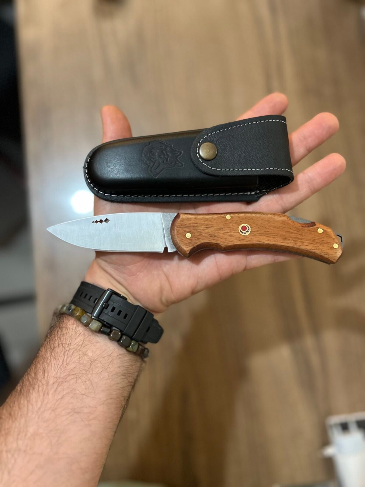 Sırttan Kilitli Sapelli Saplı Yaylı Kamp Çakısı, Av Çakısı, Outdoor Çakı, Katlanır Çakı - Görsel 5