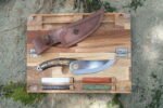 Ahşap Kamp Kutusu, Kampçı Hediye Seti, Outdoor Saklama Kutusu, Verzalit Kabza Viking Model Kamp Bıçağı - Görsel 5