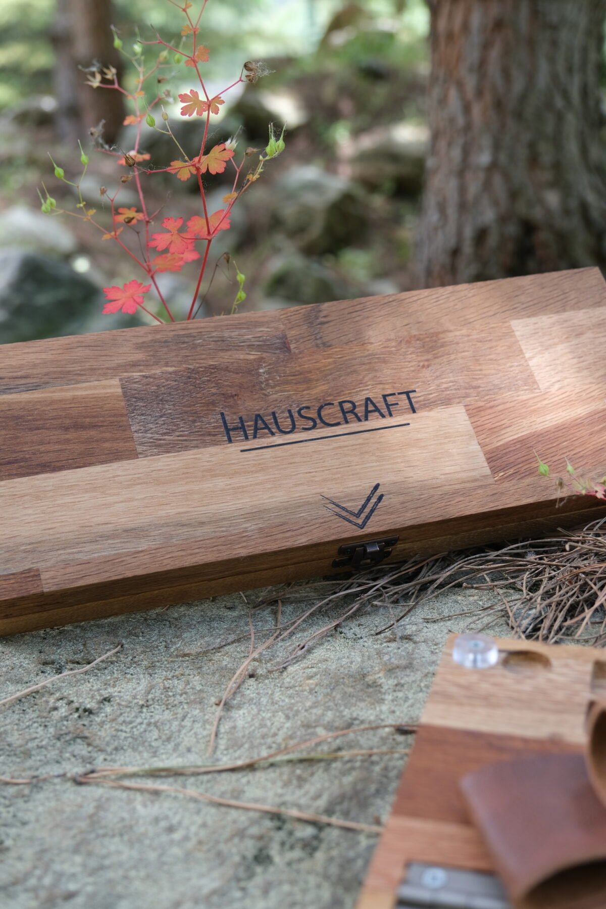 Ahşap Kamp Kutusu, Kampçı Hediye Seti, Outdoor Saklama Kutusu, Verzalit Kabza Viking Model Kamp Bıçağı - Görsel 3